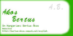 akos bertus business card